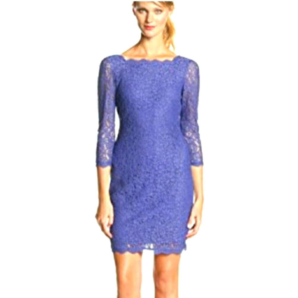 Purple Eyelash Lace Adrianna Papell Cocktail Dress EU 14/US 10